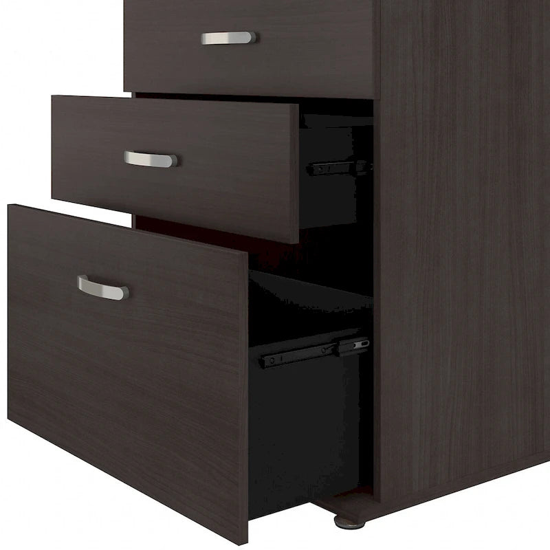 Ensemble de rangement modulaire 3 pièces de 44 W avec étagères et armoires, organisateur de bureau moderne