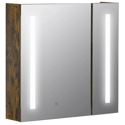 Armoire de toilette à LED 27,5x25,5 pouces avec miroir, rangement de salle de bain mural dimmable