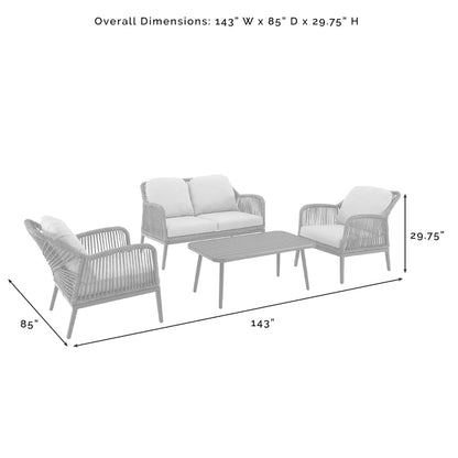Ensemble de conversation extérieur 4 pièces en osier Haven – 85P x 143L x 29,75H