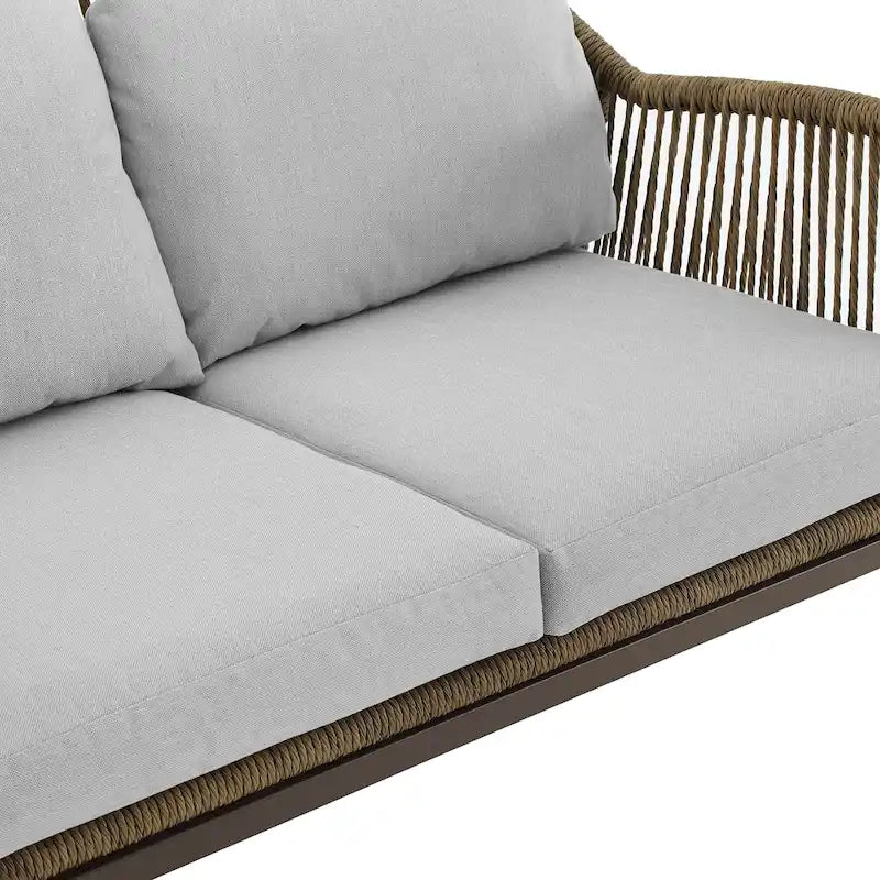Ensemble de conversation extérieur 4 pièces en osier Haven – 85P x 143L x 29,75H