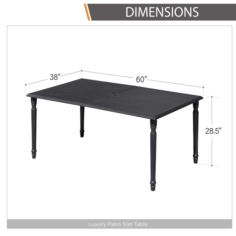 Ensemble de salle à manger d'extérieur MAISON ARTS 7 pièces en métal avec table à lattes et chaises pivotantes en textilène pour patio