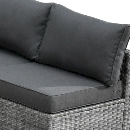 HOOOWOOO Salon de jardin en rotin gris 10 pièces avec brasero