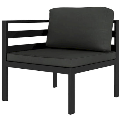 vidaXL Salon de jardin modulaire d'extérieur avec table en aluminium anthracite - 27,6 x 27,6 x 25,4