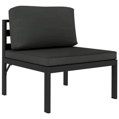 vidaXL Salon de jardin modulaire d'extérieur avec table en aluminium anthracite - 27,6 x 27,6 x 25,4