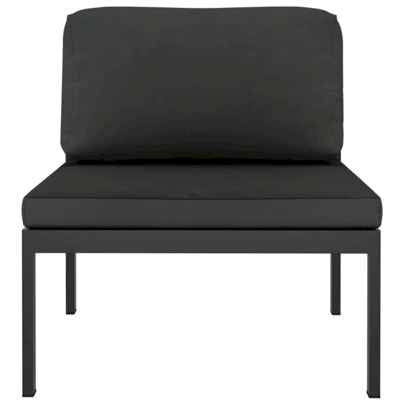 vidaXL Salon de jardin modulaire d'extérieur avec table en aluminium anthracite - 27,6 x 27,6 x 25,4