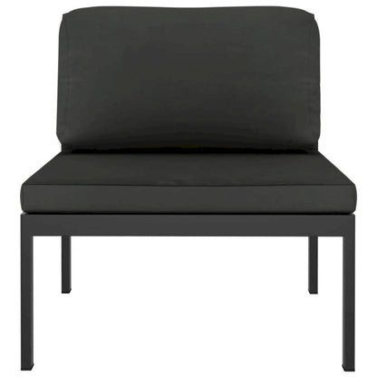 vidaXL Salon de jardin modulaire d'extérieur avec table en aluminium anthracite - 27,6 x 27,6 x 25,4