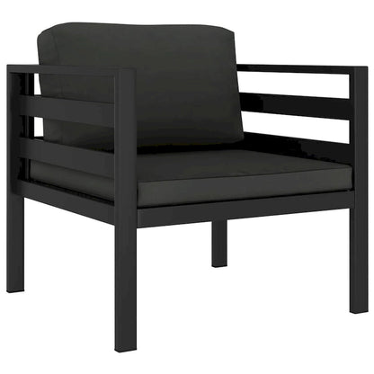 vidaXL Salon de jardin modulaire d'extérieur avec table en aluminium anthracite - 27,6 x 27,6 x 25,4