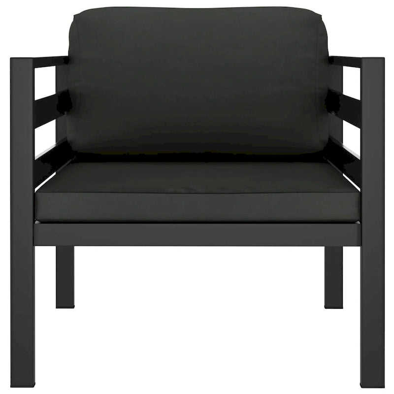 vidaXL Salon de jardin modulaire d'extérieur avec table en aluminium anthracite - 27,6 x 27,6 x 25,4
