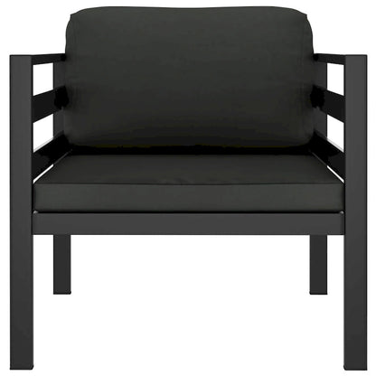 vidaXL Salon de jardin modulaire d'extérieur avec table en aluminium anthracite - 27,6 x 27,6 x 25,4