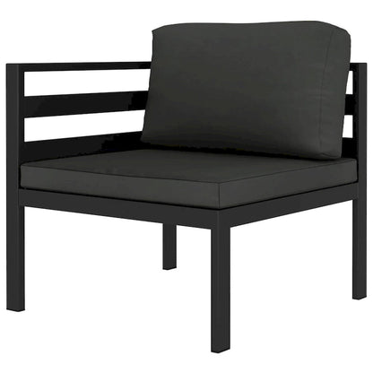 vidaXL Salon de jardin modulaire d'extérieur avec table en aluminium anthracite - 27,6 x 27,6 x 25,4
