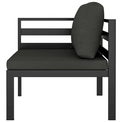 vidaXL Salon de jardin modulaire d'extérieur avec table en aluminium anthracite - 27,6 x 27,6 x 25,4