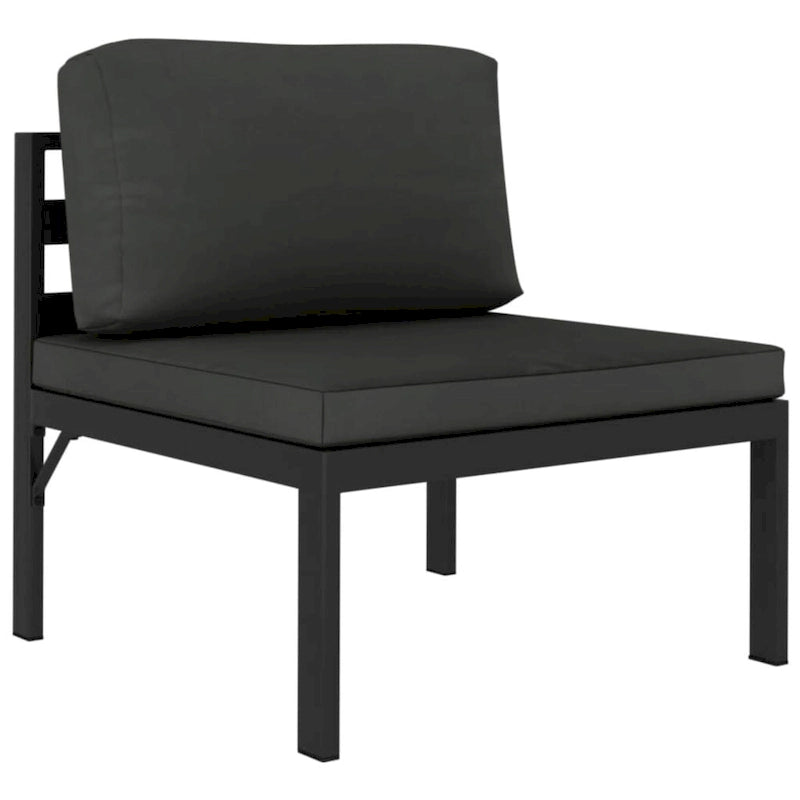vidaXL Salon de jardin modulaire d'extérieur avec table en aluminium anthracite - 27,6 x 27,6 x 25,4
