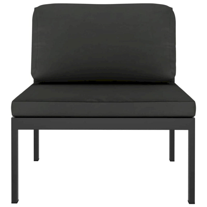 vidaXL Salon de jardin modulaire d'extérieur avec table en aluminium anthracite - 27,6 x 27,6 x 25,4