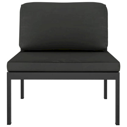 vidaXL Salon de jardin modulaire d'extérieur avec table en aluminium anthracite - 27,6 x 27,6 x 25,4