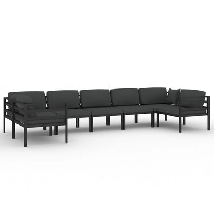 vidaXL Salon de jardin modulaire d'extérieur avec table en aluminium anthracite - 27,6 x 27,6 x 25,4