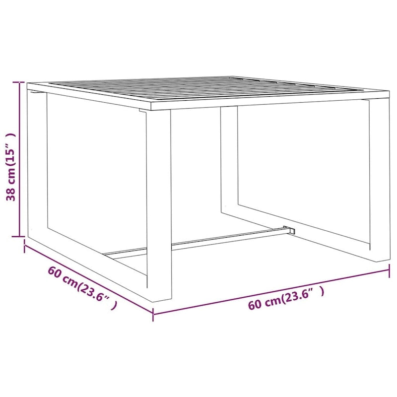 vidaXL Salon de jardin modulaire d'extérieur avec table en aluminium anthracite - 27,6 x 27,6 x 25,4