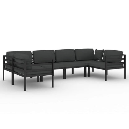 vidaXL Salon de jardin modulaire d'extérieur avec table en aluminium anthracite - 27,6 x 27,6 x 25,4