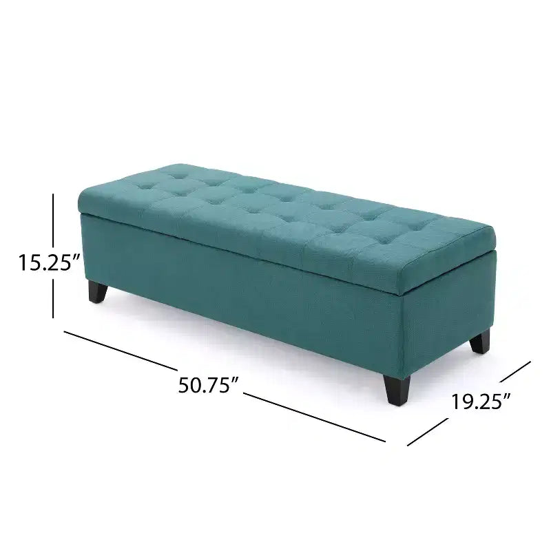 Christopher Knight Home Pouf de rangement capitonné Wendover en pin avec pieds en bouleau