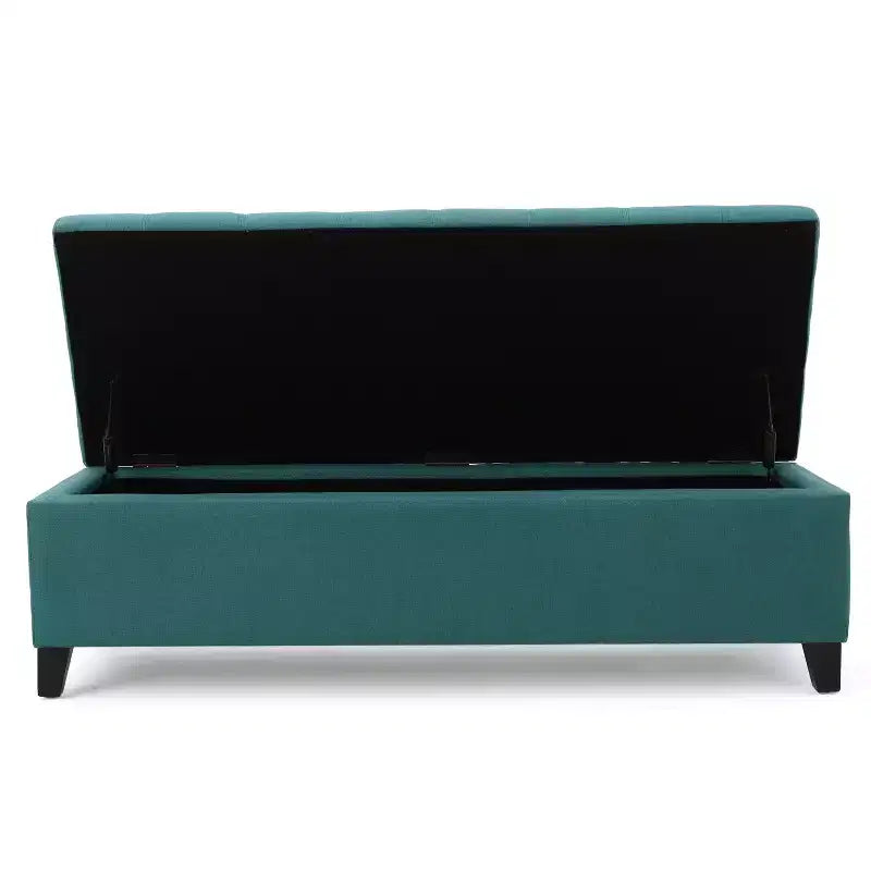 Christopher Knight Home Pouf de rangement capitonné Wendover en pin avec pieds en bouleau