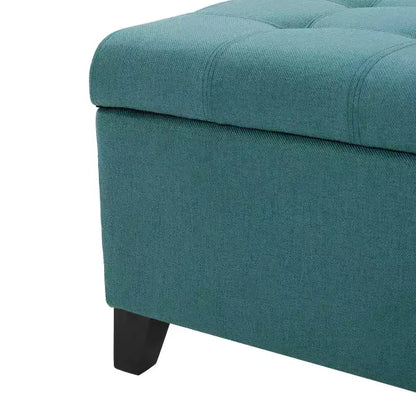 Christopher Knight Home Pouf de rangement capitonné Wendover en pin avec pieds en bouleau
