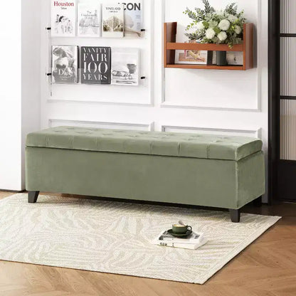 Christopher Knight Home Pouf de rangement capitonné Wendover en pin avec pieds en bouleau