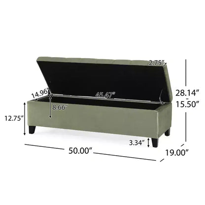 Christopher Knight Home Pouf de rangement capitonné Wendover en pin avec pieds en bouleau
