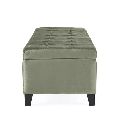 Christopher Knight Home Pouf de rangement capitonné Wendover en pin avec pieds en bouleau