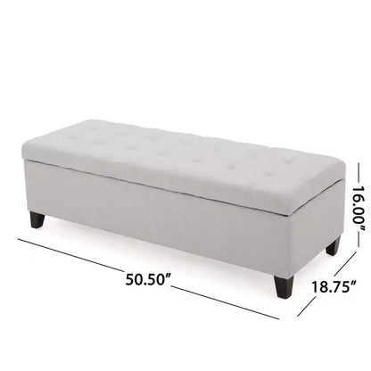 Christopher Knight Home Pouf de rangement capitonné Wendover en pin avec pieds en bouleau