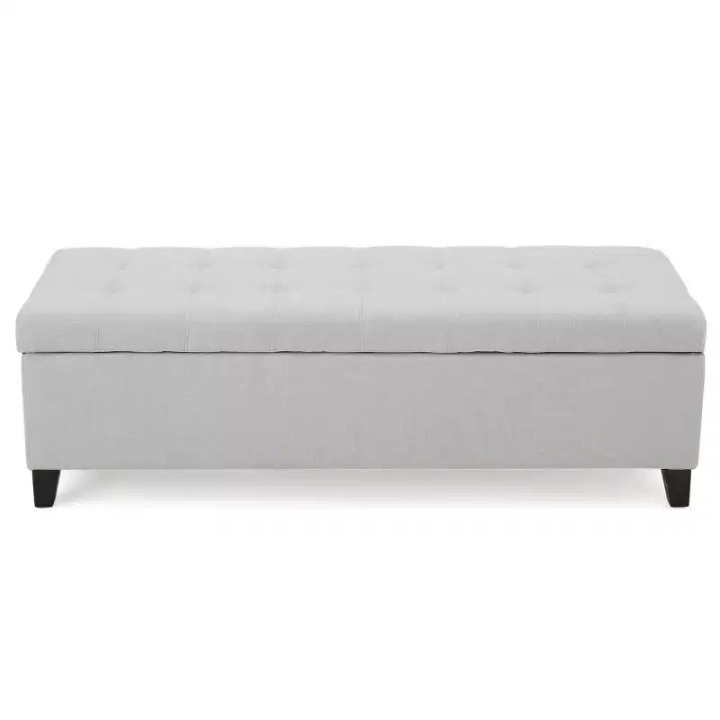 Christopher Knight Home Pouf de rangement capitonné Wendover en pin avec pieds en bouleau