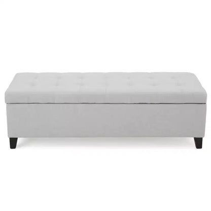 Christopher Knight Home Pouf de rangement capitonné Wendover en pin avec pieds en bouleau