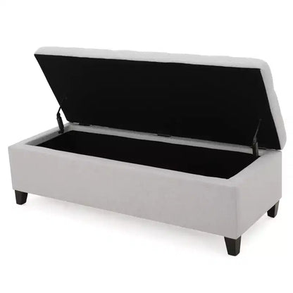 Christopher Knight Home Pouf de rangement capitonné Wendover en pin avec pieds en bouleau