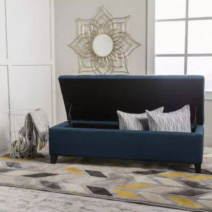Christopher Knight Home Pouf de rangement capitonné Wendover en pin avec pieds en bouleau