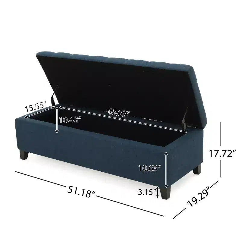 Christopher Knight Home Pouf de rangement capitonné Wendover en pin avec pieds en bouleau