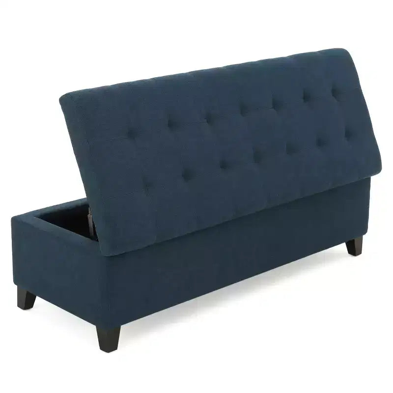 Christopher Knight Home Pouf de rangement capitonné Wendover en pin avec pieds en bouleau