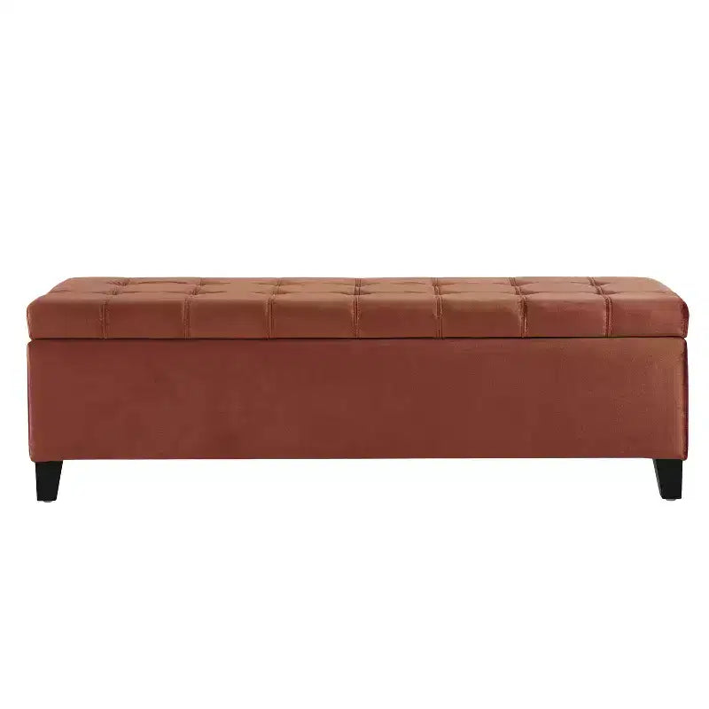 Christopher Knight Home Pouf de rangement capitonné Wendover en pin avec pieds en bouleau