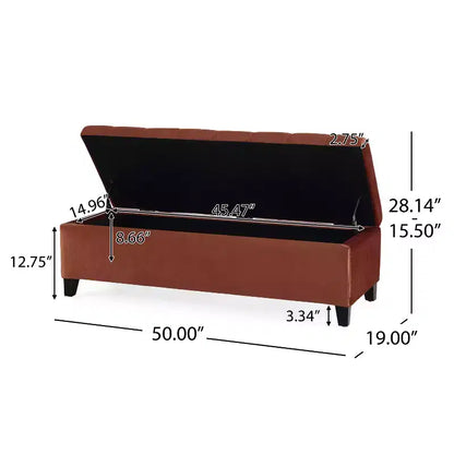 Christopher Knight Home Pouf de rangement capitonné Wendover en pin avec pieds en bouleau