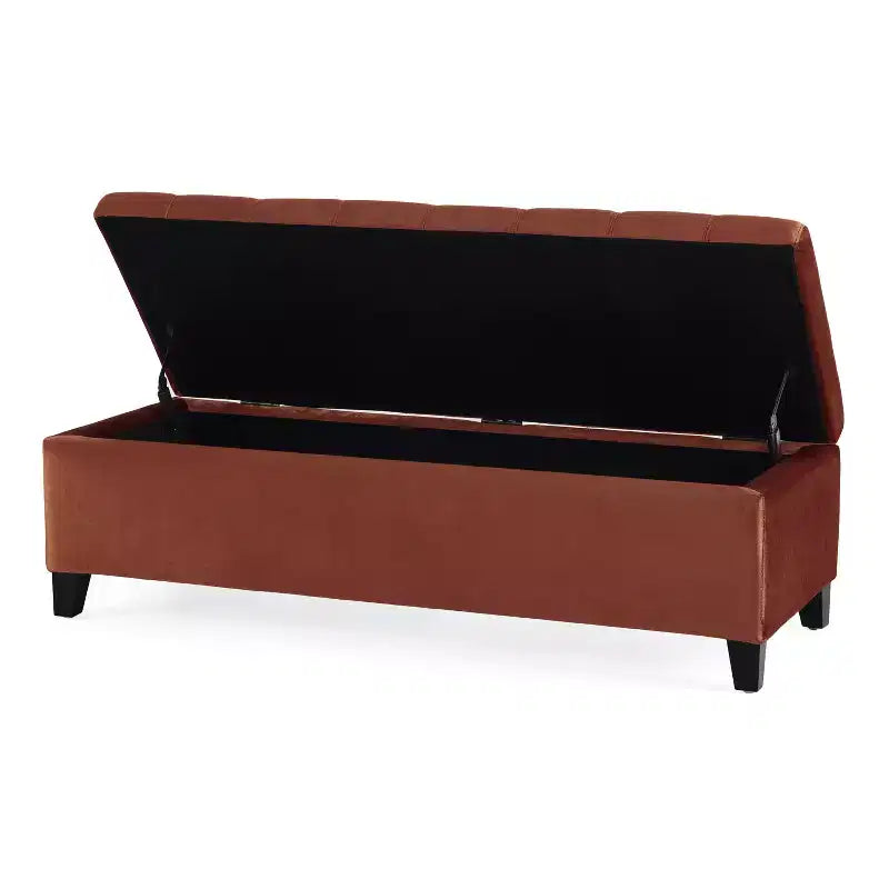 Christopher Knight Home Pouf de rangement capitonné Wendover en pin avec pieds en bouleau