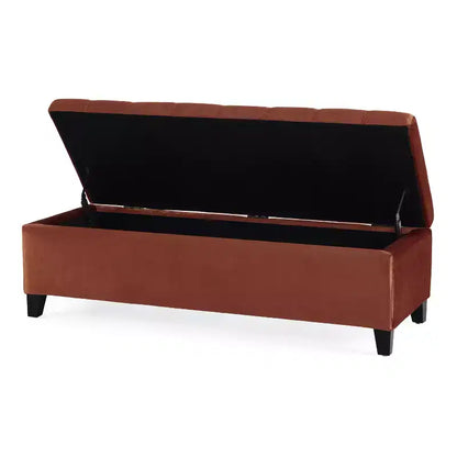 Christopher Knight Home Pouf de rangement capitonné Wendover en pin avec pieds en bouleau
