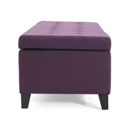 Christopher Knight Home Pouf de rangement capitonné Wendover en pin avec pieds en bouleau