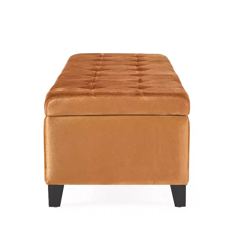 Christopher Knight Home Pouf de rangement capitonné Wendover en pin avec pieds en bouleau