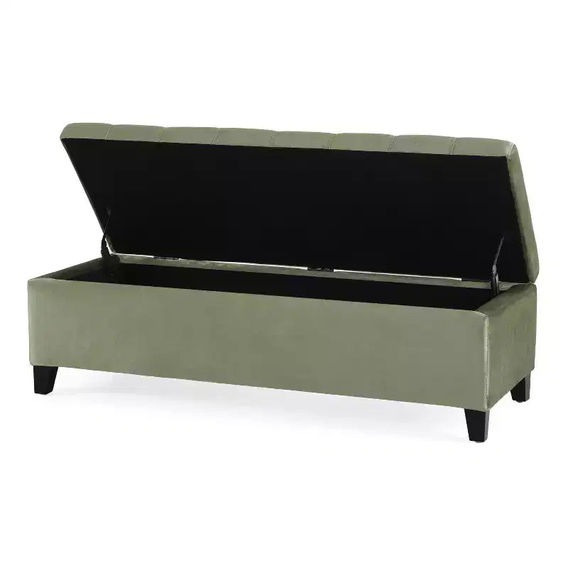 Christopher Knight Home Pouf de rangement capitonné Wendover en pin avec pieds en bouleau