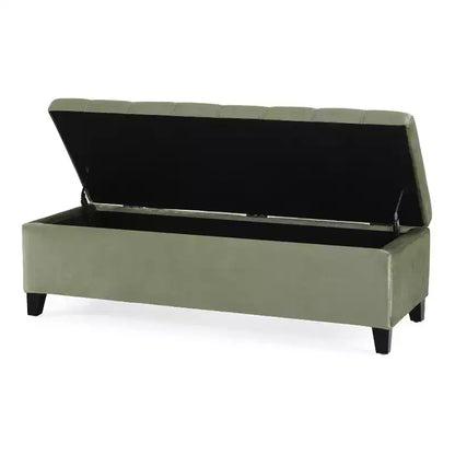 Christopher Knight Home Pouf de rangement capitonné Wendover en pin avec pieds en bouleau