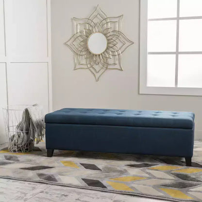Christopher Knight Home Pouf de rangement capitonné Wendover en pin avec pieds en bouleau