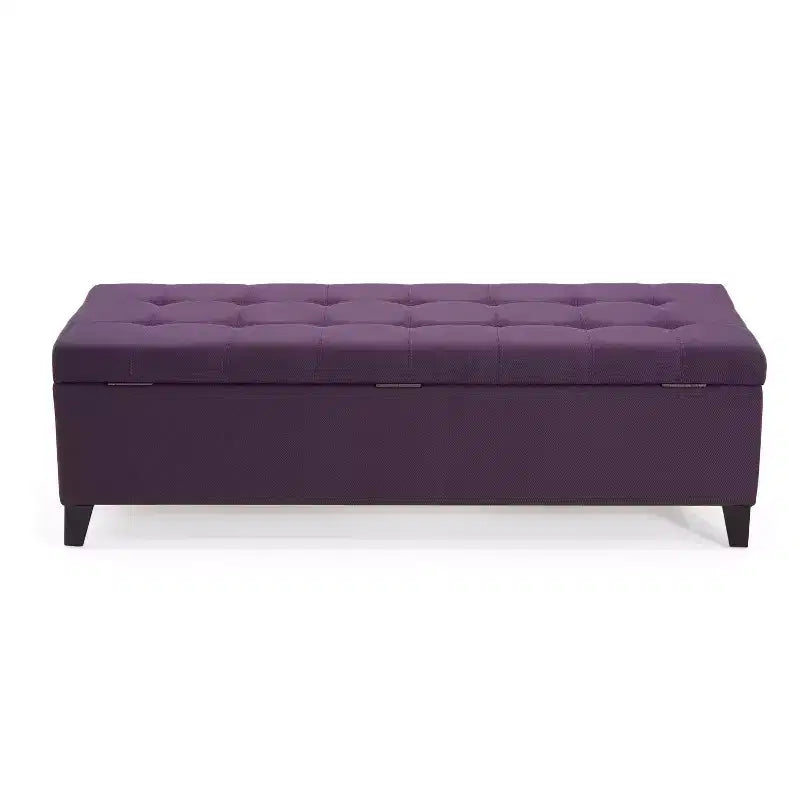 Christopher Knight Home Pouf de rangement capitonné Wendover en pin avec pieds en bouleau