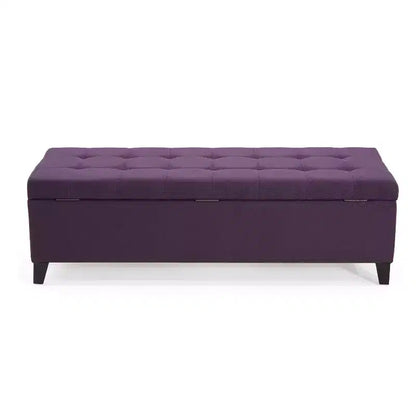 Christopher Knight Home Pouf de rangement capitonné Wendover en pin avec pieds en bouleau