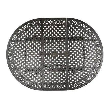 Table de salle à manger extensible en aluminium pour l'extérieur, 4 à 6 personnes, finition bronze martelé pour salle à manger, cuisine