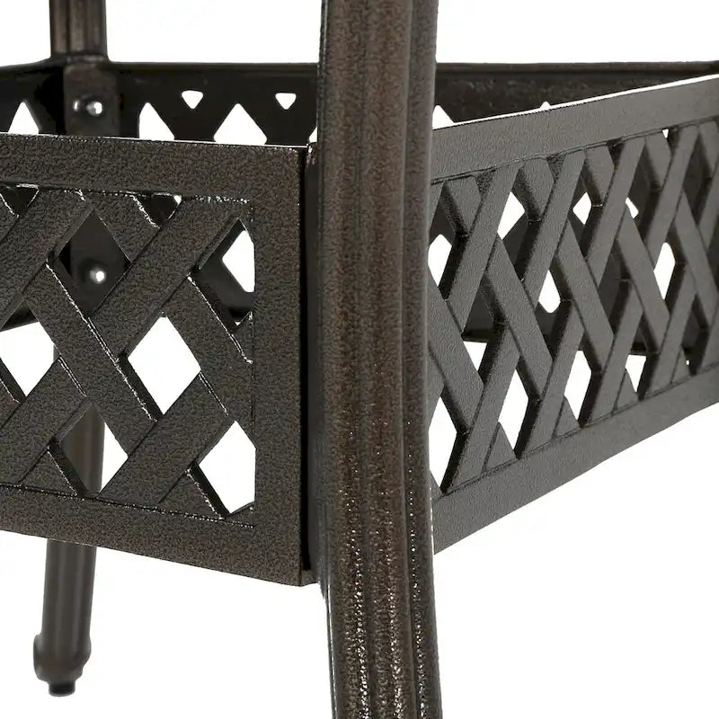 Table de salle à manger extensible en aluminium pour l'extérieur, 4 à 6 personnes, finition bronze martelé pour salle à manger, cuisine