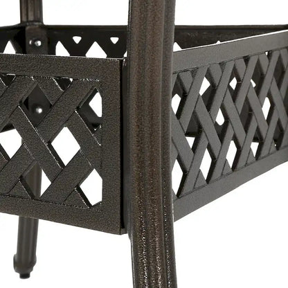 Table de salle à manger extensible en aluminium pour l'extérieur, 4 à 6 personnes, finition bronze martelé pour salle à manger, cuisine