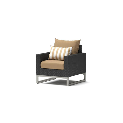 Ensemble de conversation Milo Espresso 5 pièces avec fauteuils de club de patio extérieurs Sunbrella