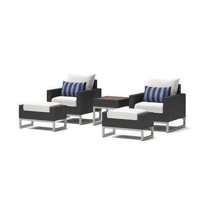 Ensemble de 5 fauteuils de jardin Milo Espresso Sunbrella